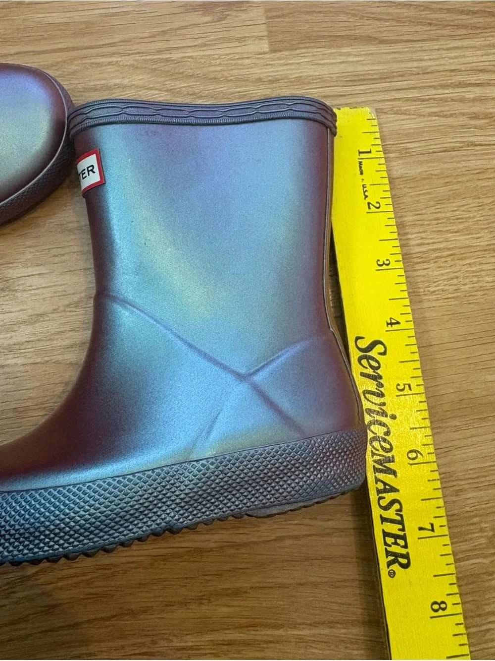Hunter Kids Iridescent Rain Boots with Blue Lining